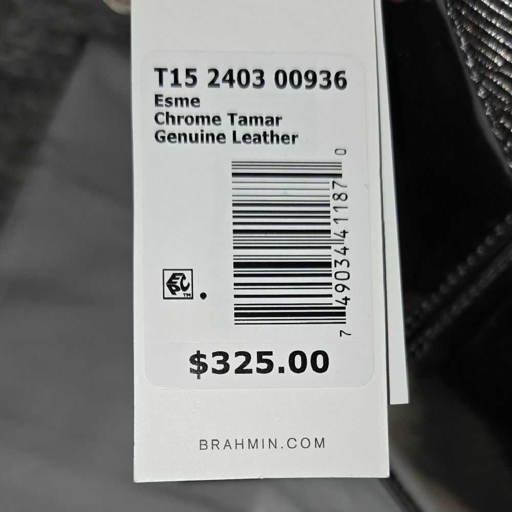 NWT Brahmin ESME Shoulder Bag In Chrome Tamar - Picture 14 of 15